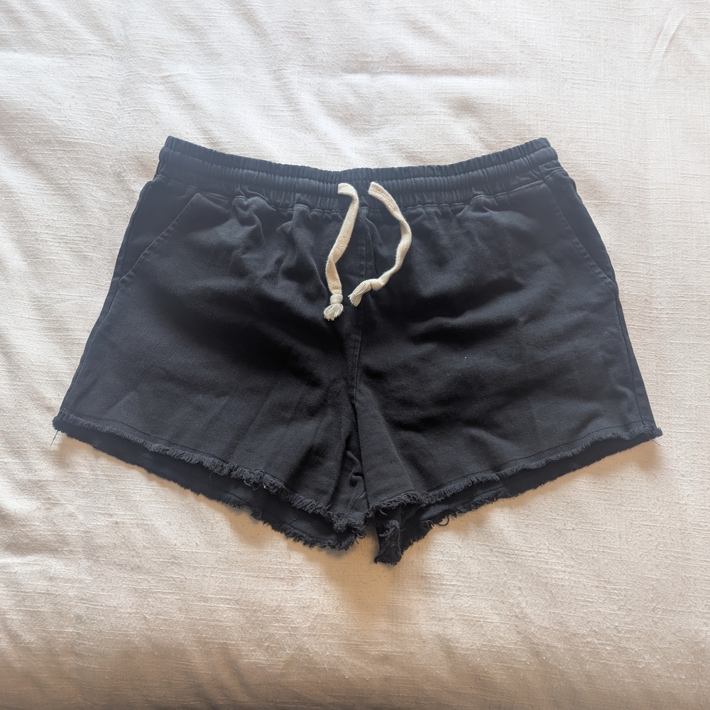 Double Zero Black Athletic Shorts with Drawstring